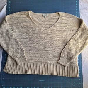 Women's Cream Sweater Lucky Brand Medium Cottagecore Boho Beachy Earthy Beige